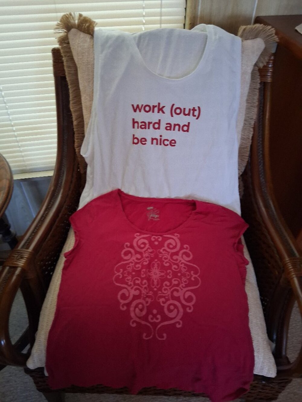 Two workout tank tops. All cotton .